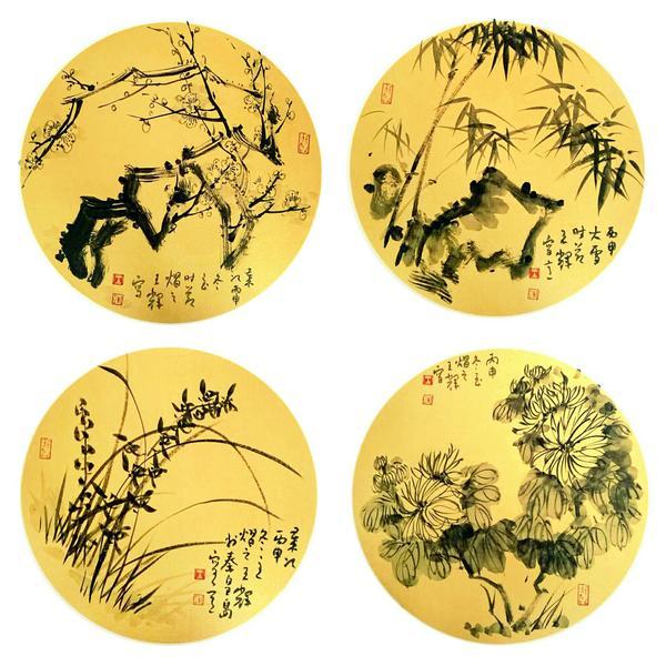 国画梅兰竹菊小品画